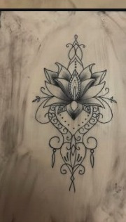 Ornamental lotus tattoo design by Lana